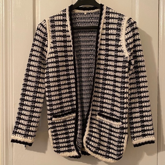 Maje black and white knit cardigan - Picture 2 of 16